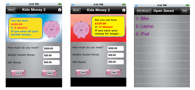 Apps Rocket KidsMoney2 Screenshots